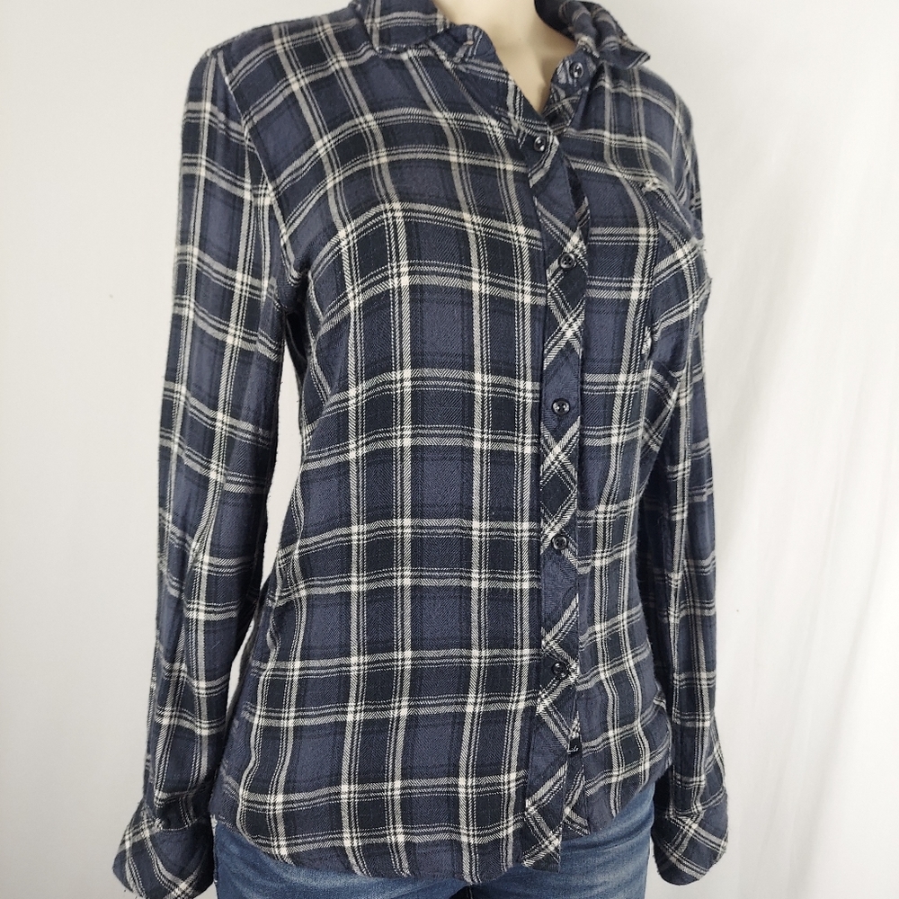 Rails Plaid Flannel Button Down Black Shirt - image 6